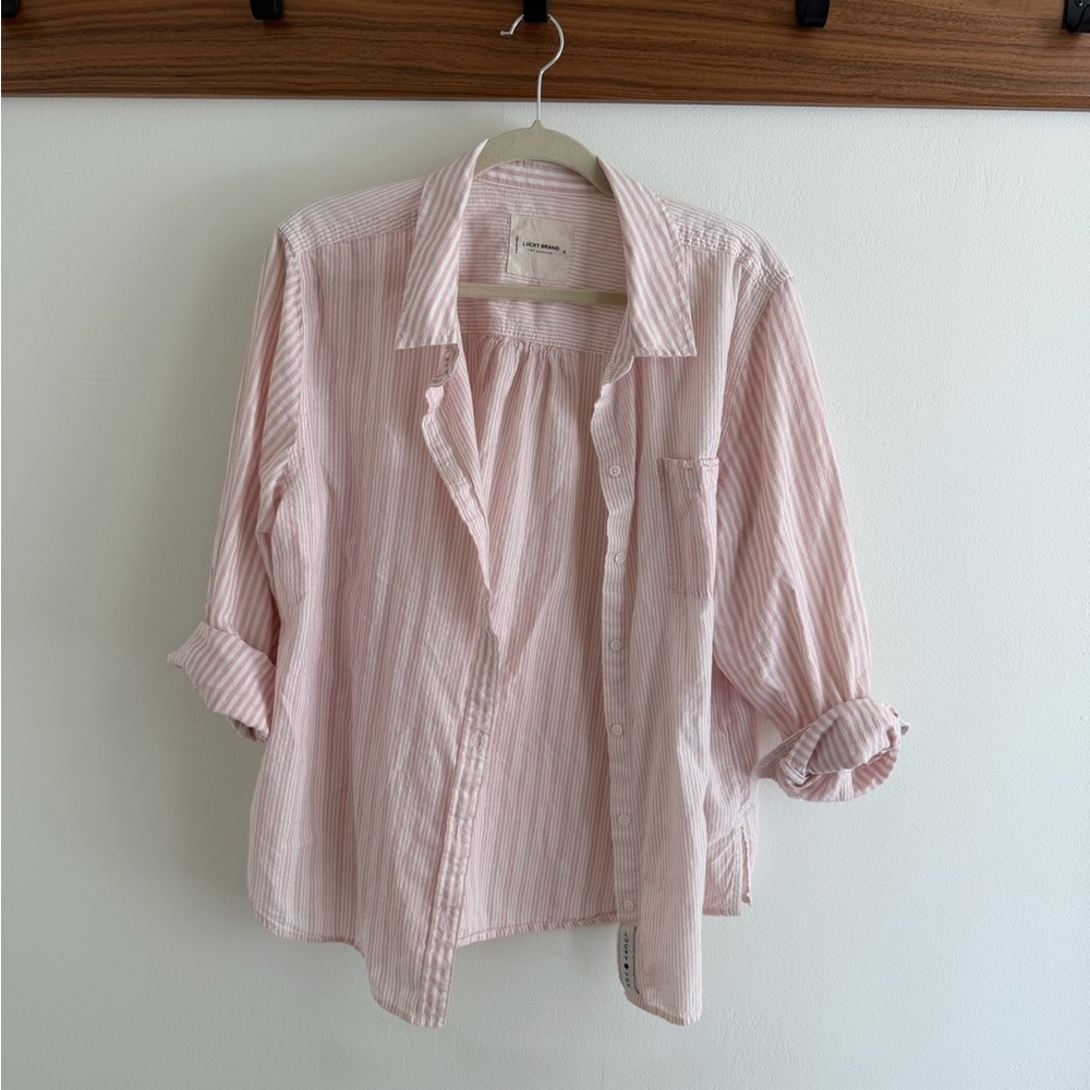 Lucky Brand Soft Pink Striped Top